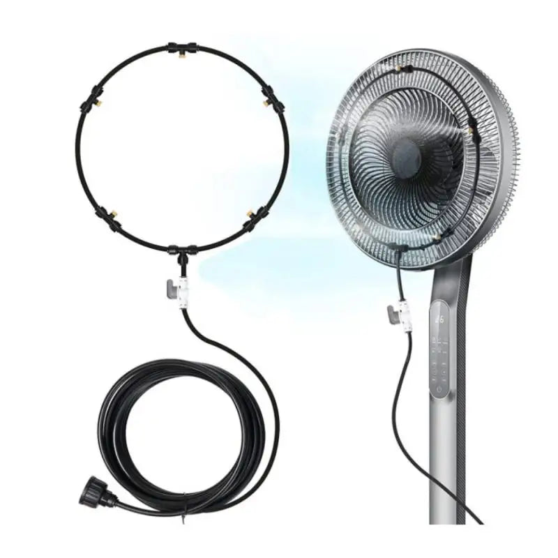 Black Outdoor Misting Fan Cooler Water Cooling Portable Patio Mist Garden 8m Kit Water Mister Fans outdoor (not include fan)
