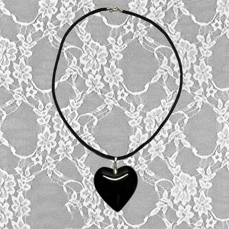 2000s Aesthetic Y2k Love Heart Necklace for Women Fashion Grunge Hip Hop Pink Hearts Pendants Necklaces Girl Rave Gift Jewelry