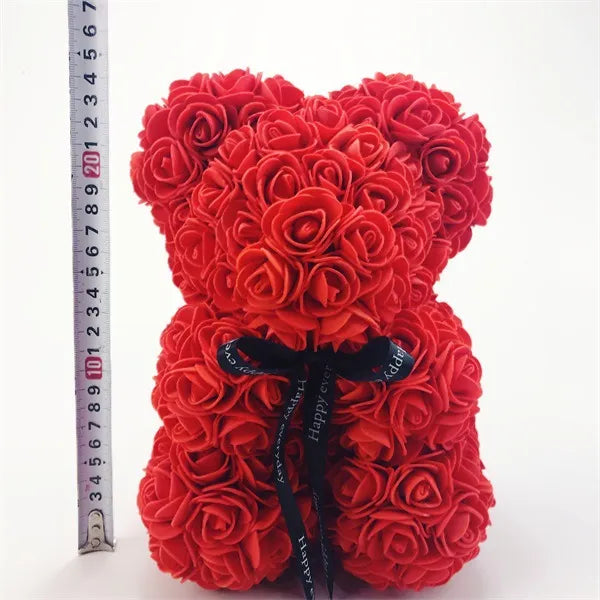 Valentines Day Gift  25cm Rose Teddy Bear From Flowers      Bear With Flowers  Red Rose Bear