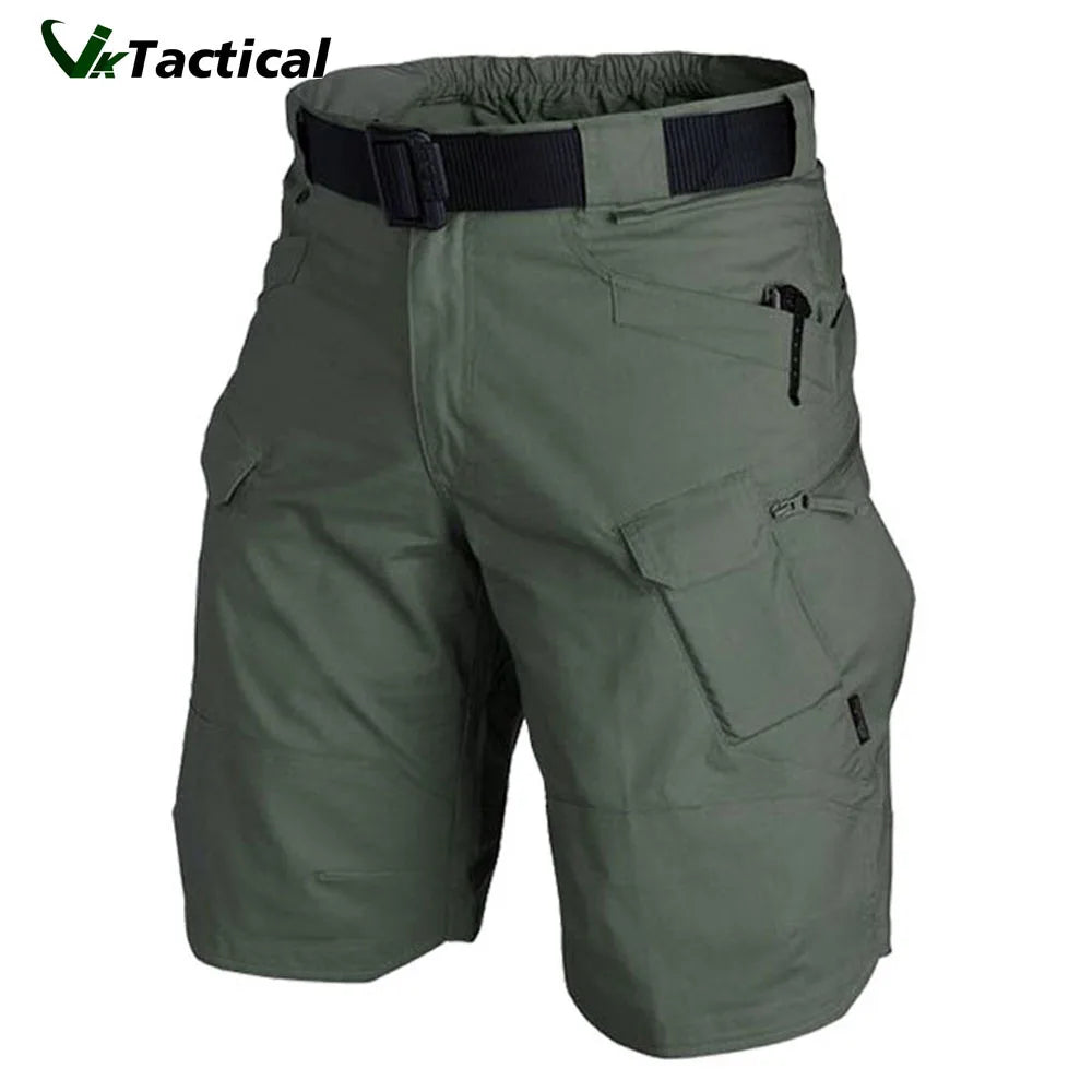 Men Urban Military Tactical Shorts Outdoor Waterproof Wear Resistant Cargo Shorts Quick Dry Multi pocket Plus Size Hiking Pants