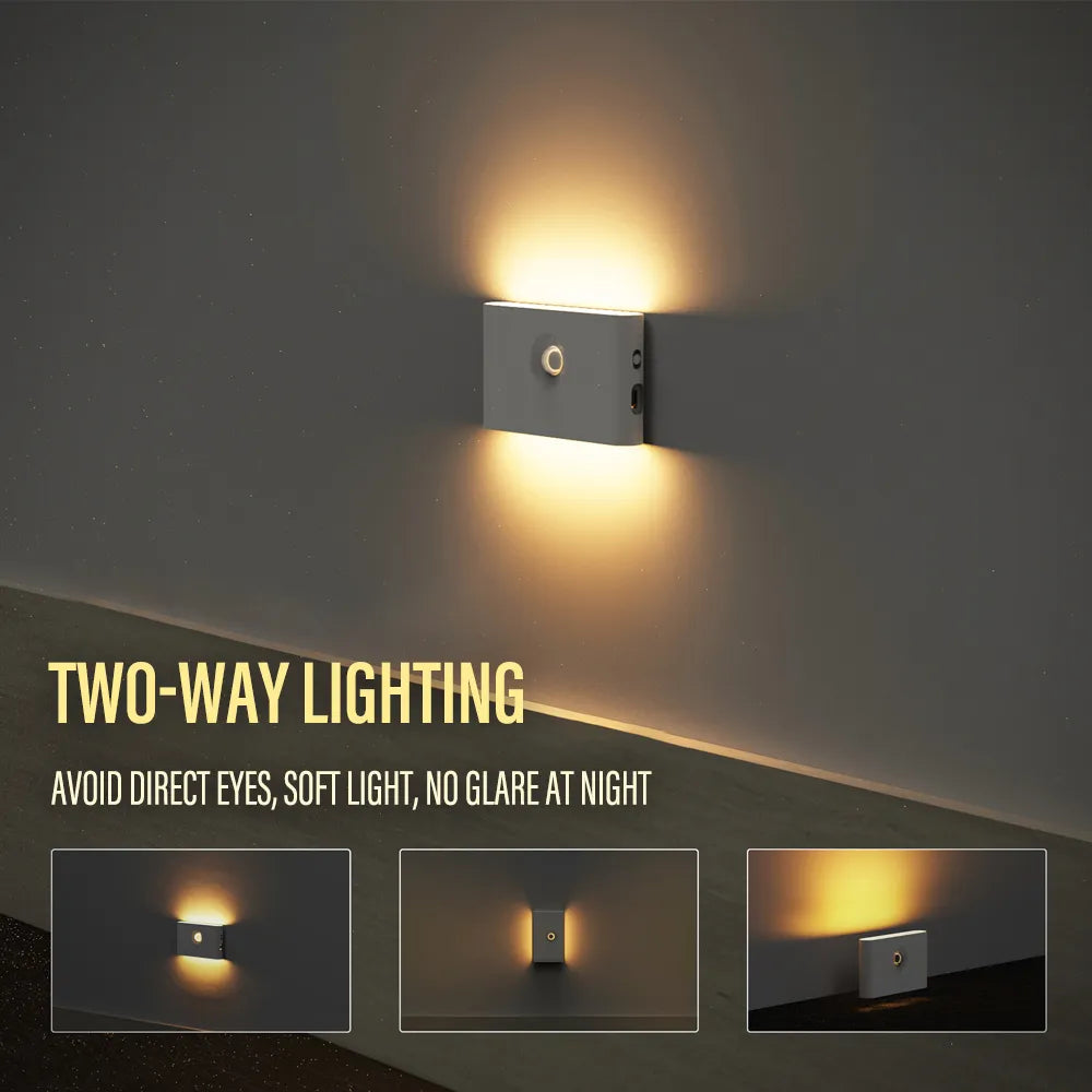 USB Recharge Wireless Light Human Body Sensor Switch Home Decor Indoor lighting Bedroom Bedside Corridor Lamps LED Night Lamp