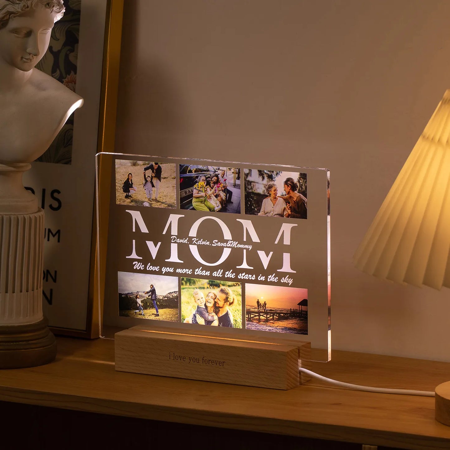 Personalized Custom Photo Text 3D Acrylic Lamp Customized Bedroom NightLight