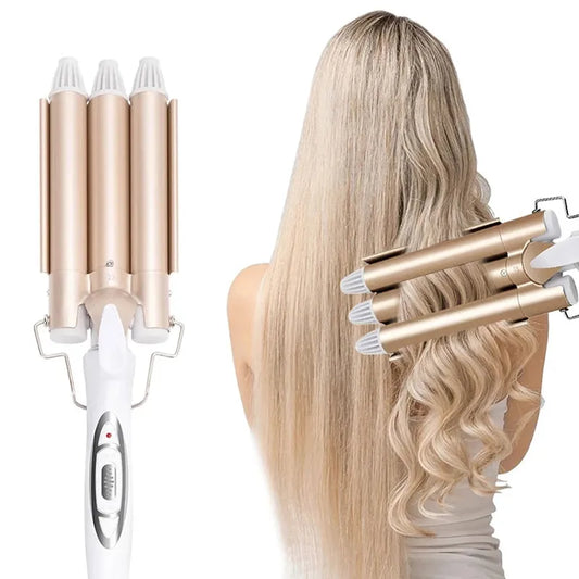 3 Barrel Crimper Roller Big Wave Electric Triple Barrel Curling Iron