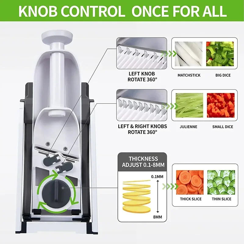 5 in 1 Manual Vegetable Cutter Safe Mandoline Fruit Veggie Food Chopper Potato Shreds Lemon Slicer Onion Grater Kitchen Gadgets