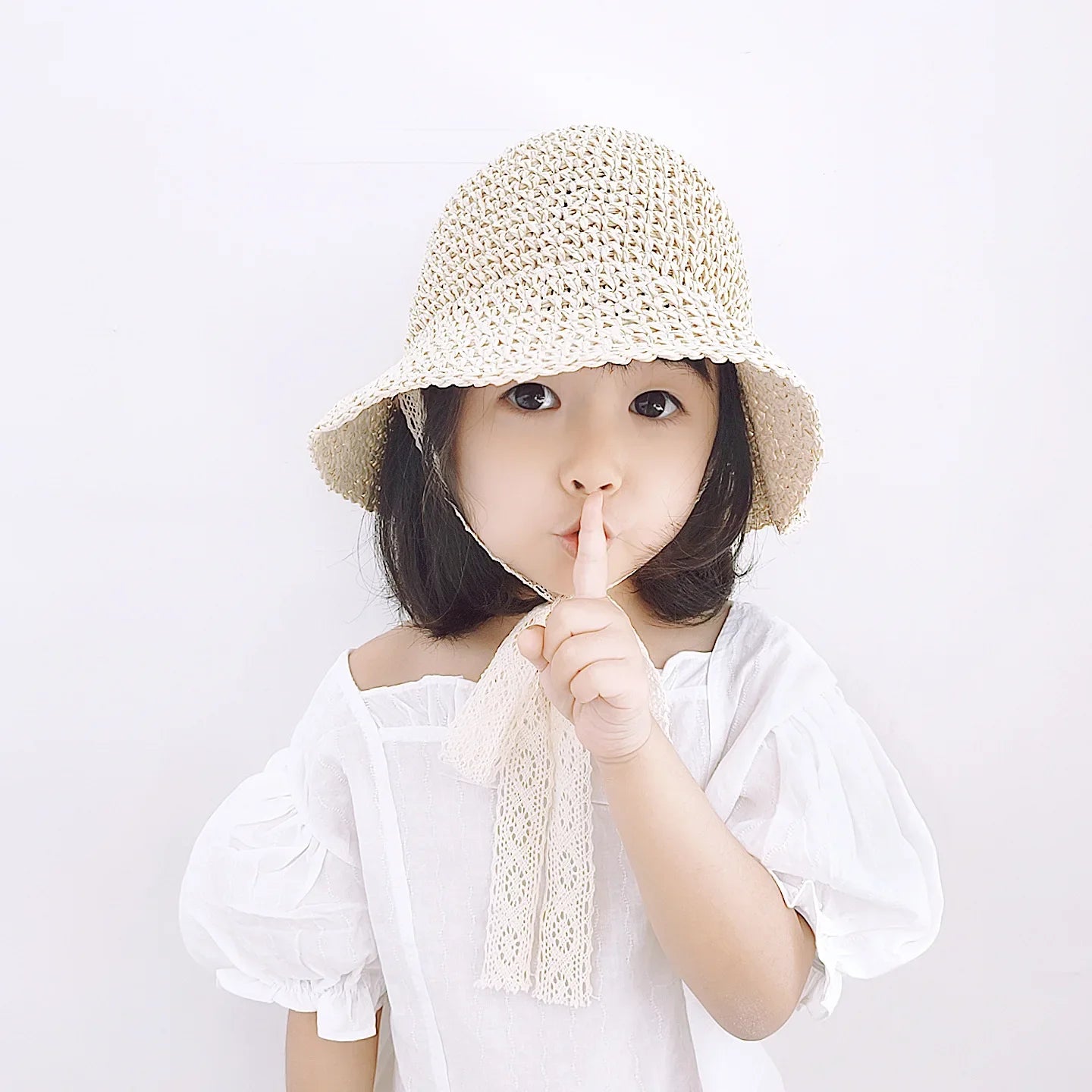 Fashion Lace Baby Hat Summer Straw Bow Baby Girl Cap Beach Children Panama Hat Princess Baby Hats and Caps for Kids 1PC