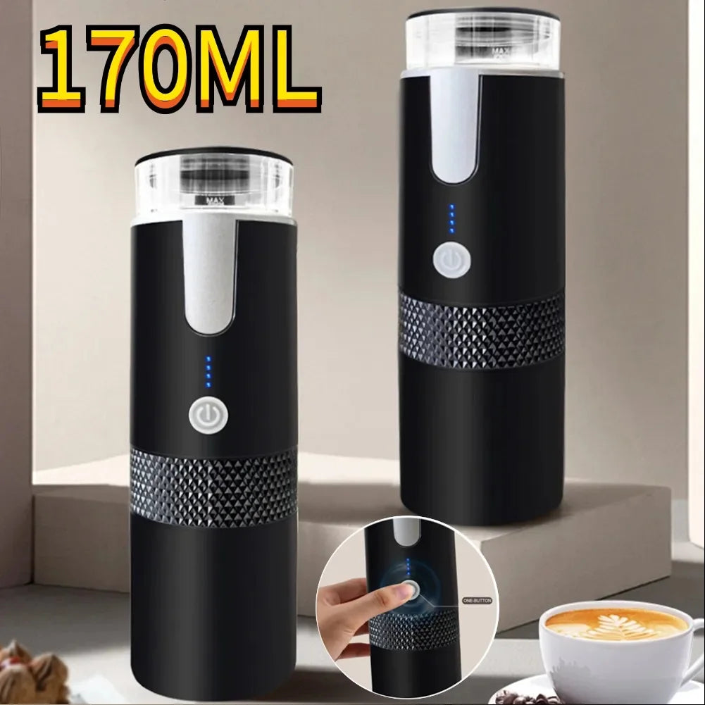 170ML Wireless Electric Coffee Machine 1200mAh USB Rechargeable Outdoor Travel Car Home Portable Fully Automatic Coffee Maker