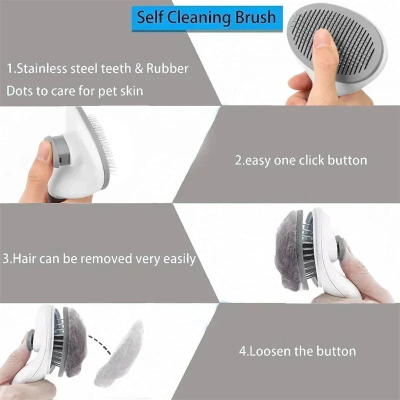 Hair Remover Brush Dog and Cat Non-slip Beauty Brush Dog Grooming Equipment Pets Stainless Steel For Dogs Pet Hair Removal Comb