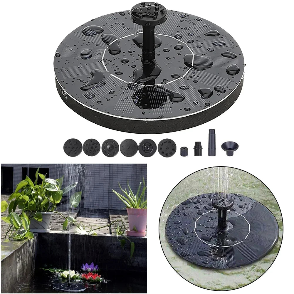 1.5W/2.5W Solar Fountain with 6 Nozzle Floating Solar Powered Water Fountain Pump for Garden Ponds Pool Fish Tank Aquarium