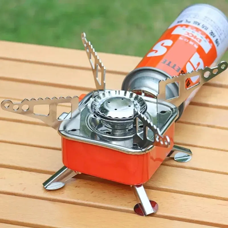 Camping Portable Gas Stove Foldable Mini High Power Grill Outdoor Cookware Windproof Safe BBQ Grill with Free Storage Bag