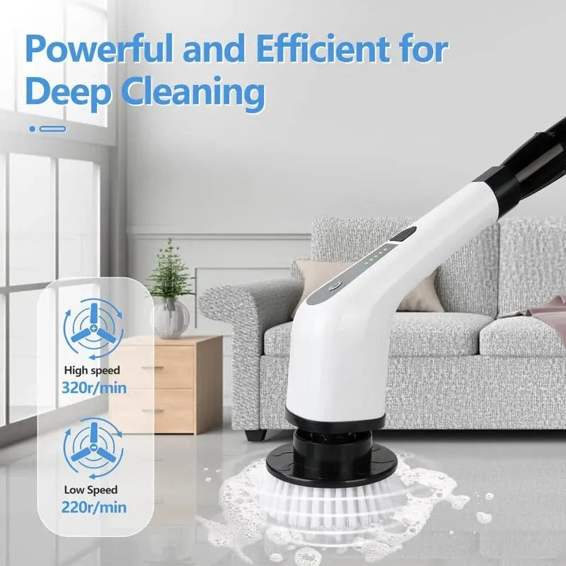 7 In 1 Electric Cleaning Brush Window Wall Cleaner Electric Turbo Scrub Brush Rotating Scrubber Kitchen Bathroom Cleaning Tools