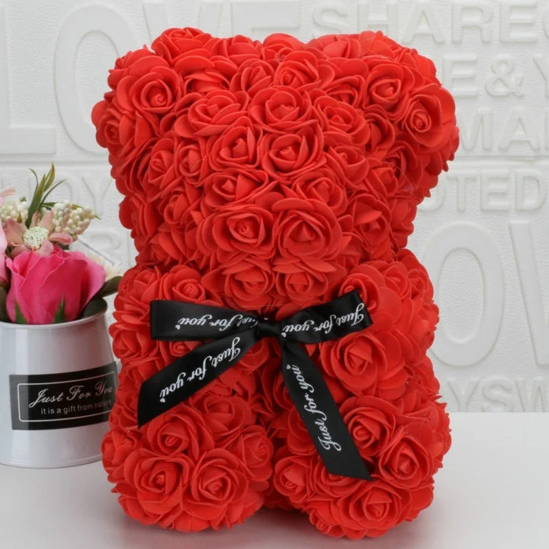 Romantic Valentine's Day Creative Eternal Flower Rose Bear