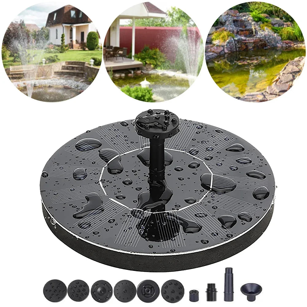 1.5W/2.5W Solar Fountain with 6 Nozzle Floating Solar Powered Water Fountain Pump for Garden Ponds Pool Fish Tank Aquarium