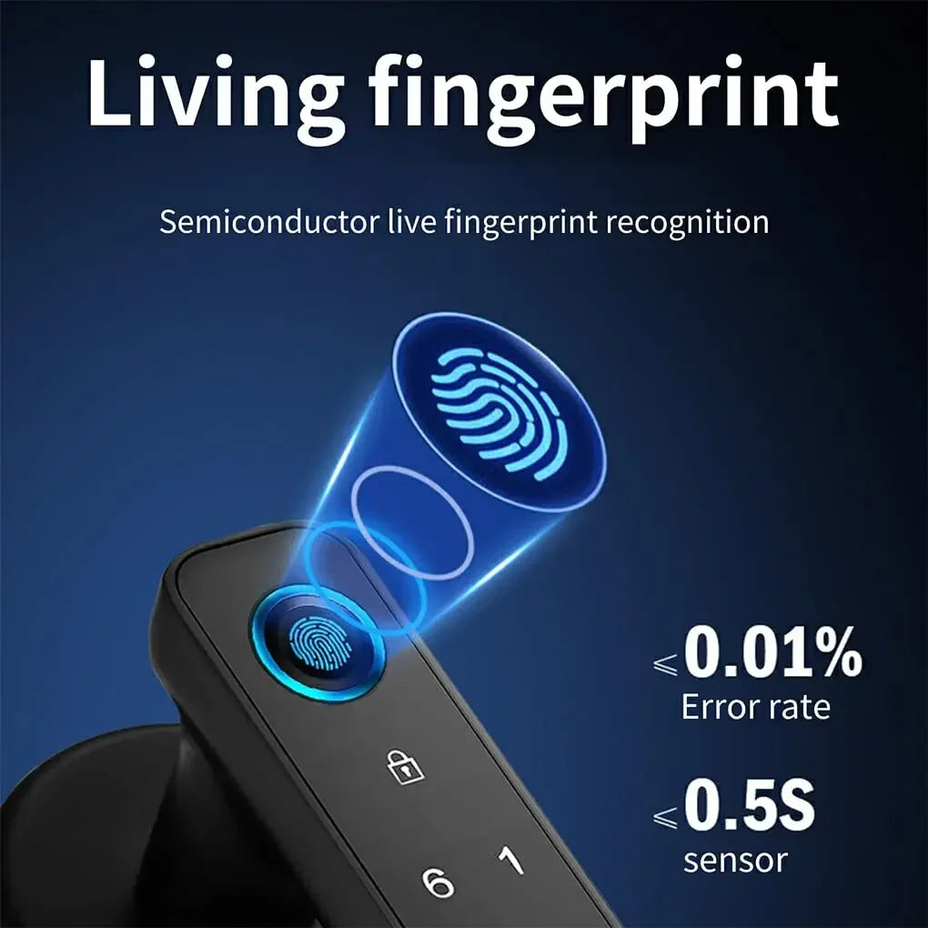 For TUYA APP Remote Control Smart Fingerprint Password Lock Biometric Fingerprint Smart Door Lock Keyless Entry Door Knobs Lock