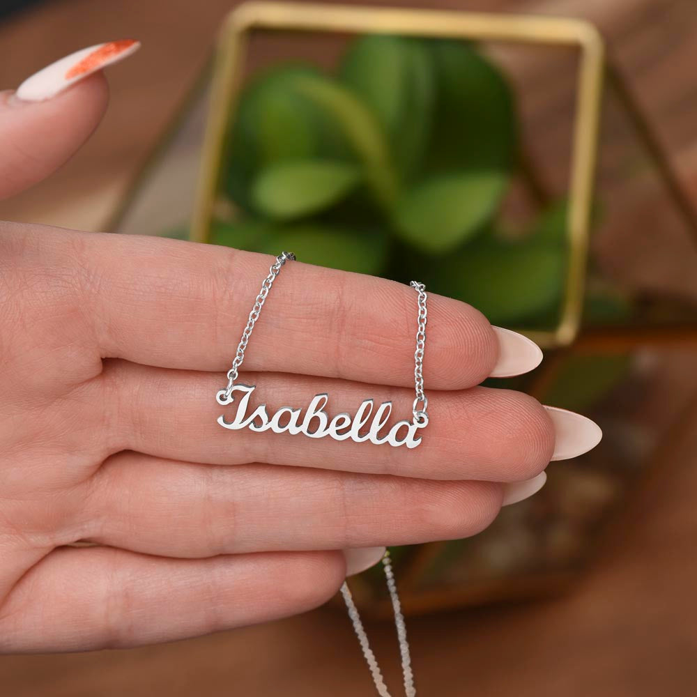 Custom Valentine's Day Name Plate Necklace