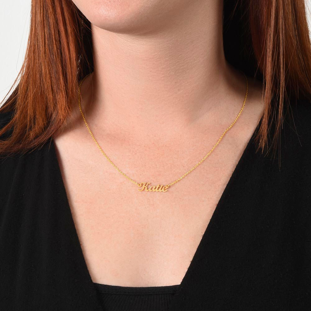 Custom Valentine's Day Name Plate Necklace