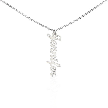 Custom Vertical Name Plate Necklace