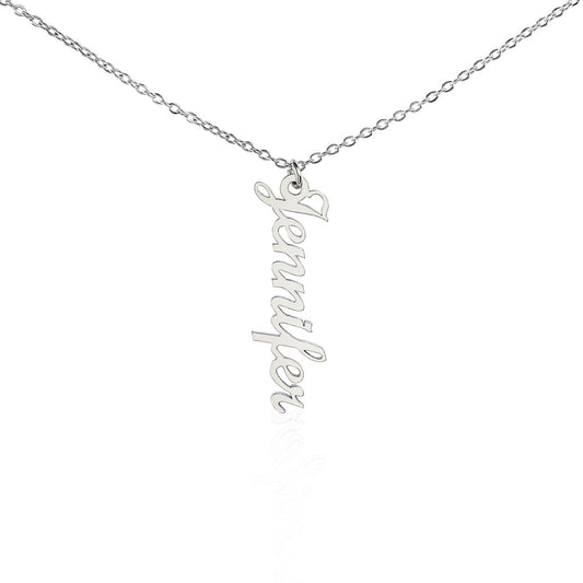 Custom Vertical Name Plate Necklace