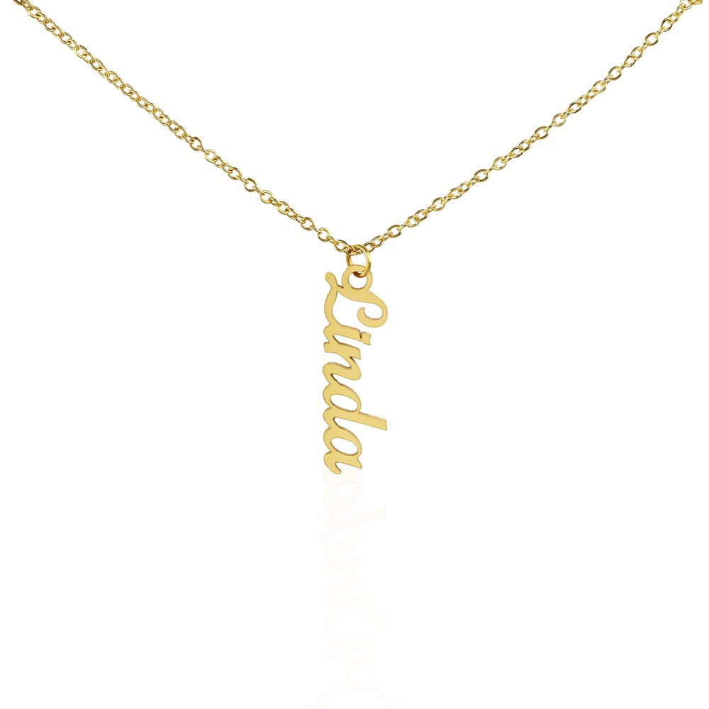 Custom Vertical Name Plate Necklace